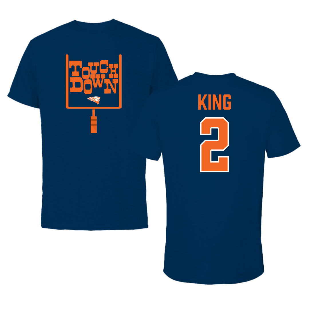 Carroll University Football Navy Touchdown Tee - #2 Charlie King