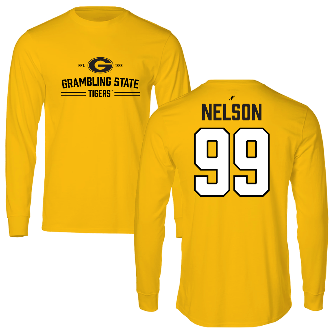 Grambling State University Football Gold General Long Sleeve - #99 Noah Nelson