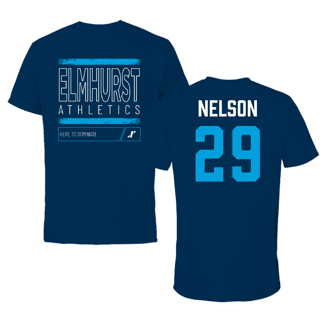 Elmhurst University Baseball Navy Dominate Performance Tee - #29 Aidan Nelson