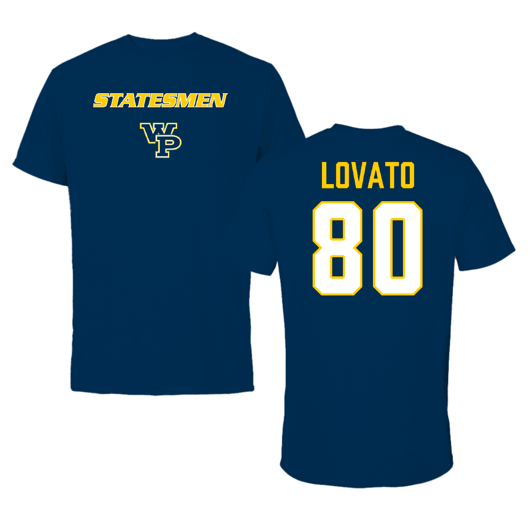 William Penn University Football Navy Tee - #80 Abel Lovato