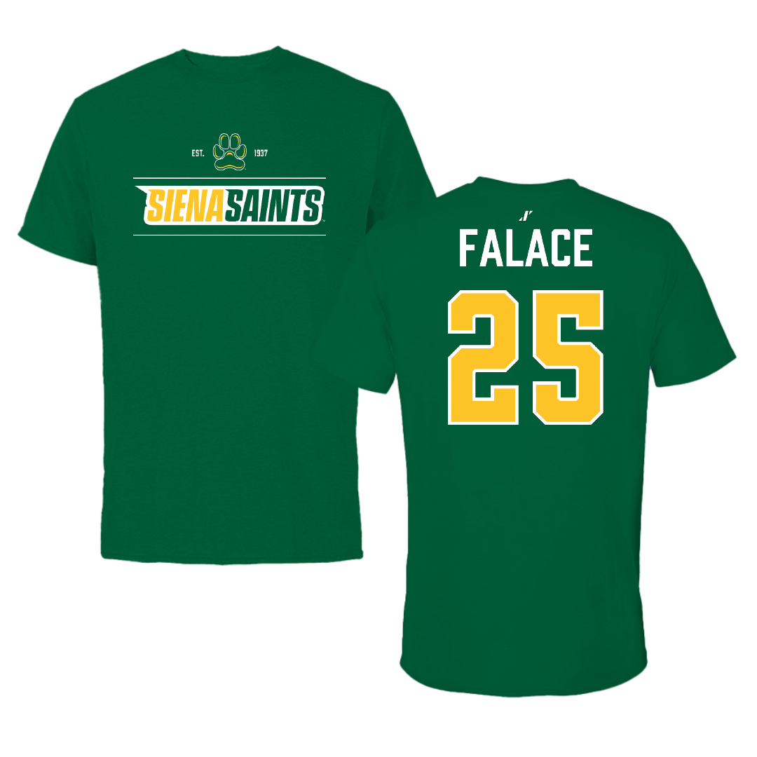 Siena University Baseball Green General Performance Tee - #25 Sam Falace