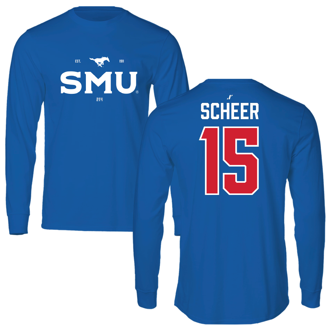 Southern Methodist University Volleyball Blue General Long Sleeve - #15 Madison Scheer