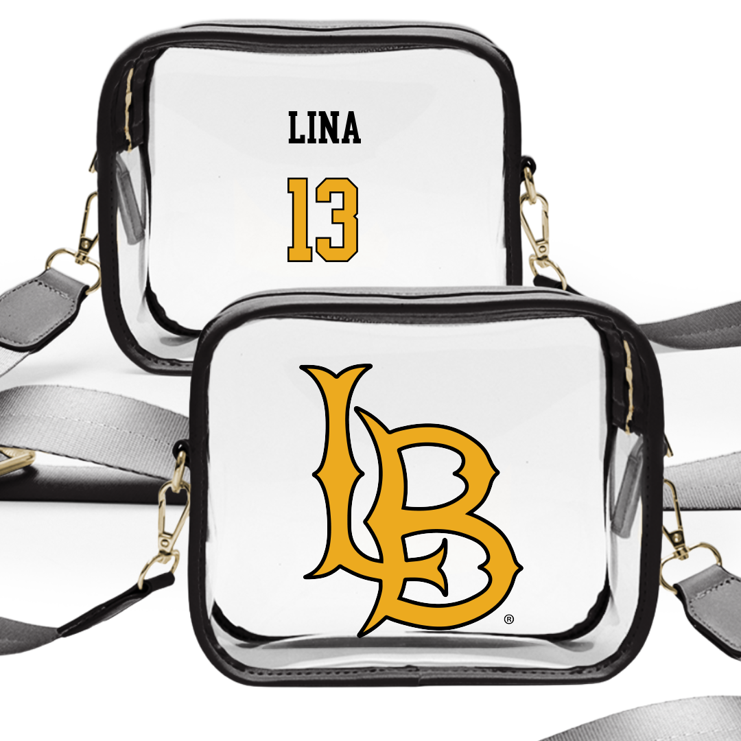 Long Beach State University Baseball Black Clear Stadium Bag - #13 Dylan Lina