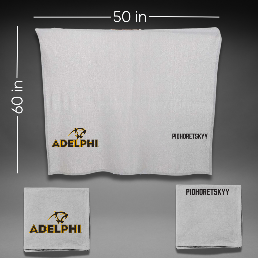Adelphi University Swimming & Diving Gray Blanket - Valerii Pidhoretskyy