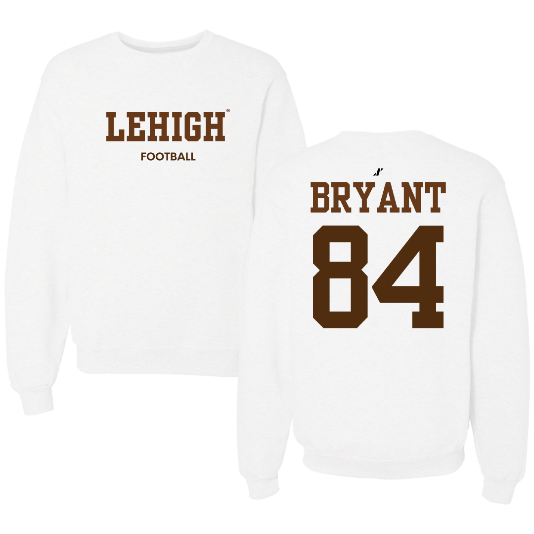 Lehigh University Football White Crewneck - #84 Dakarai Bryant