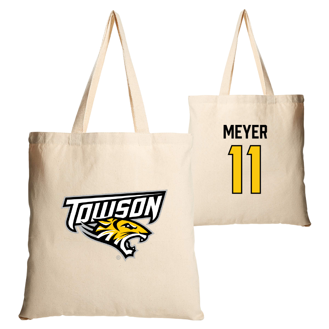 Towson University Volleyball Tan Canvas Tote Bag - #11 Peyton Meyer