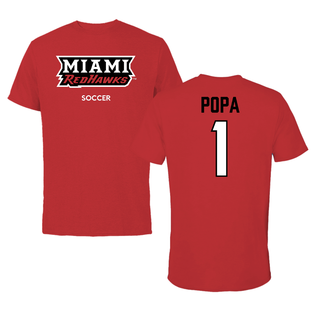 Miami University (Ohio) Soccer (W) Red Tee - #1 Dominique Popa