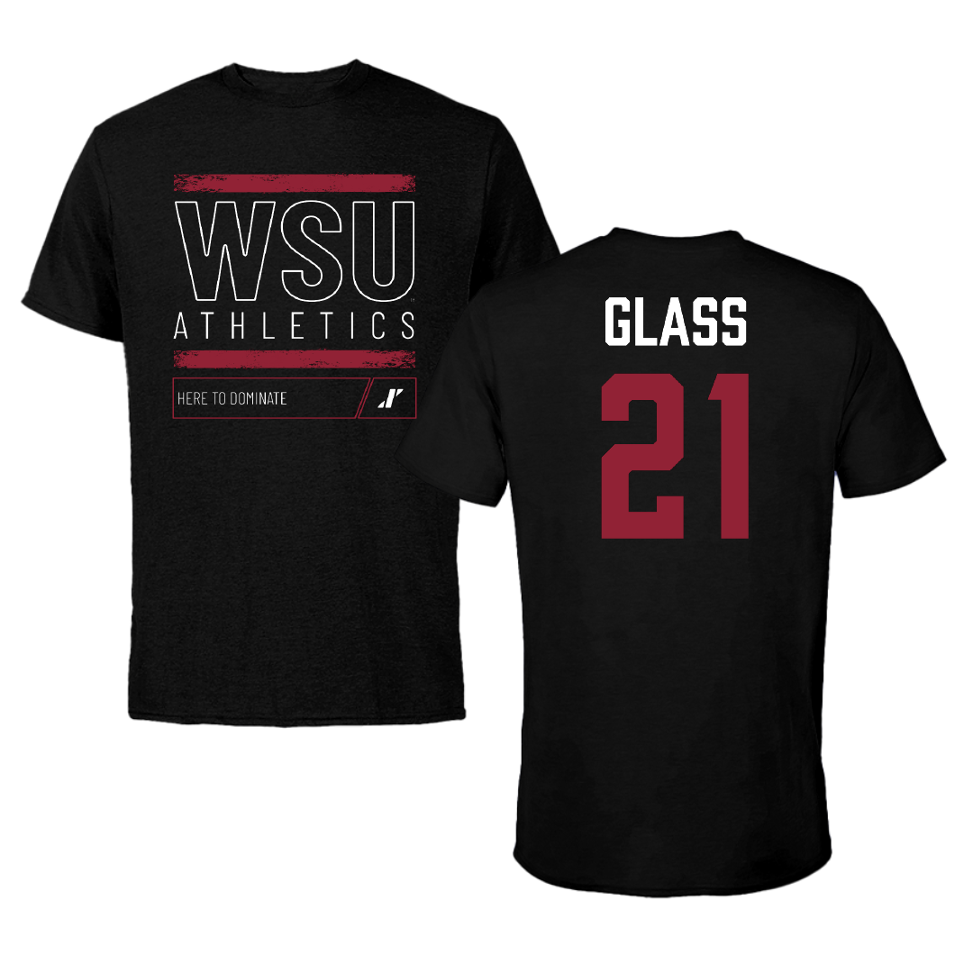 Washington State University Basketball (M) Black Dominate Tee - #21 Aaron Glass