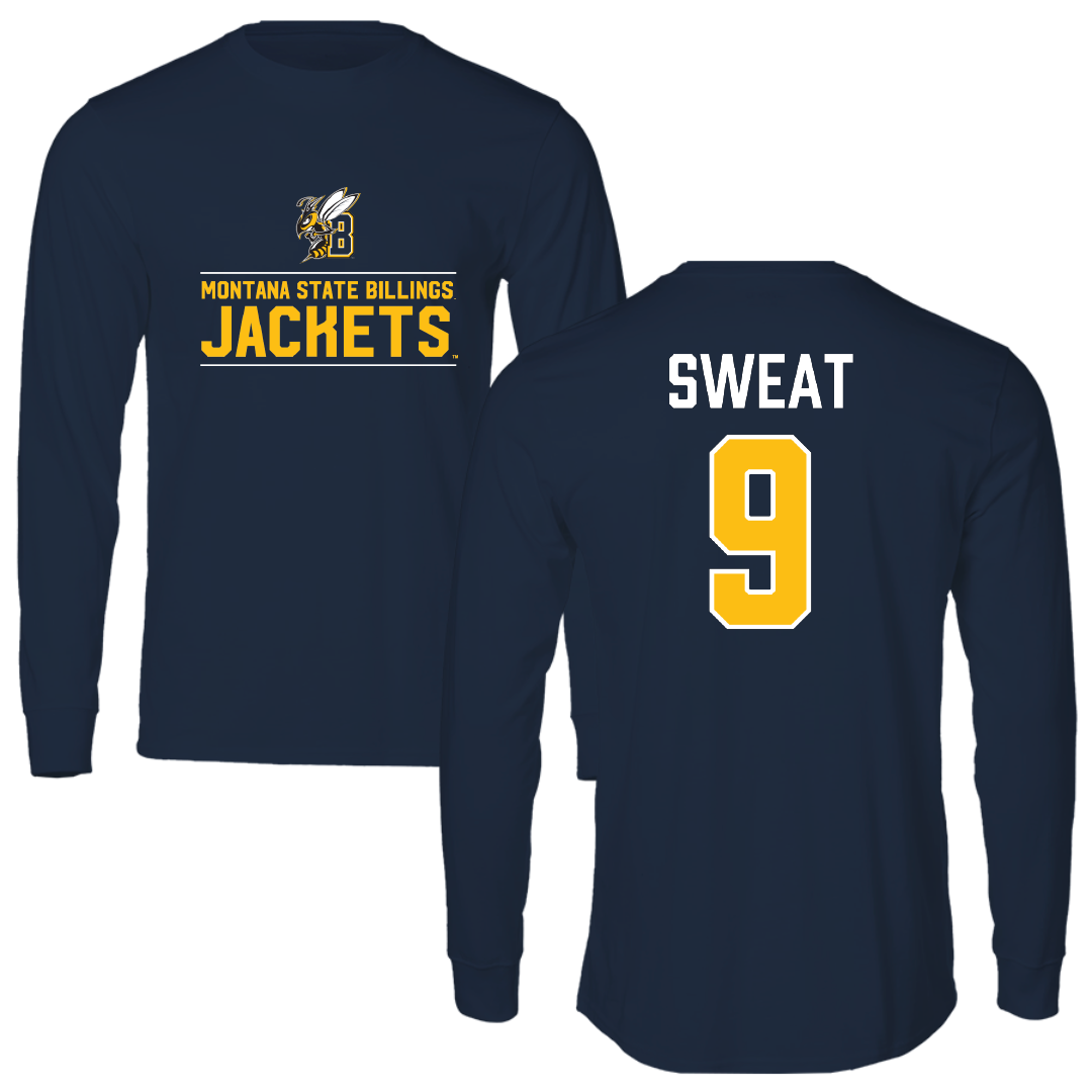 Montana State University Billings Baseball Navy General Performance Long Sleeve - #9 Blake Sweat