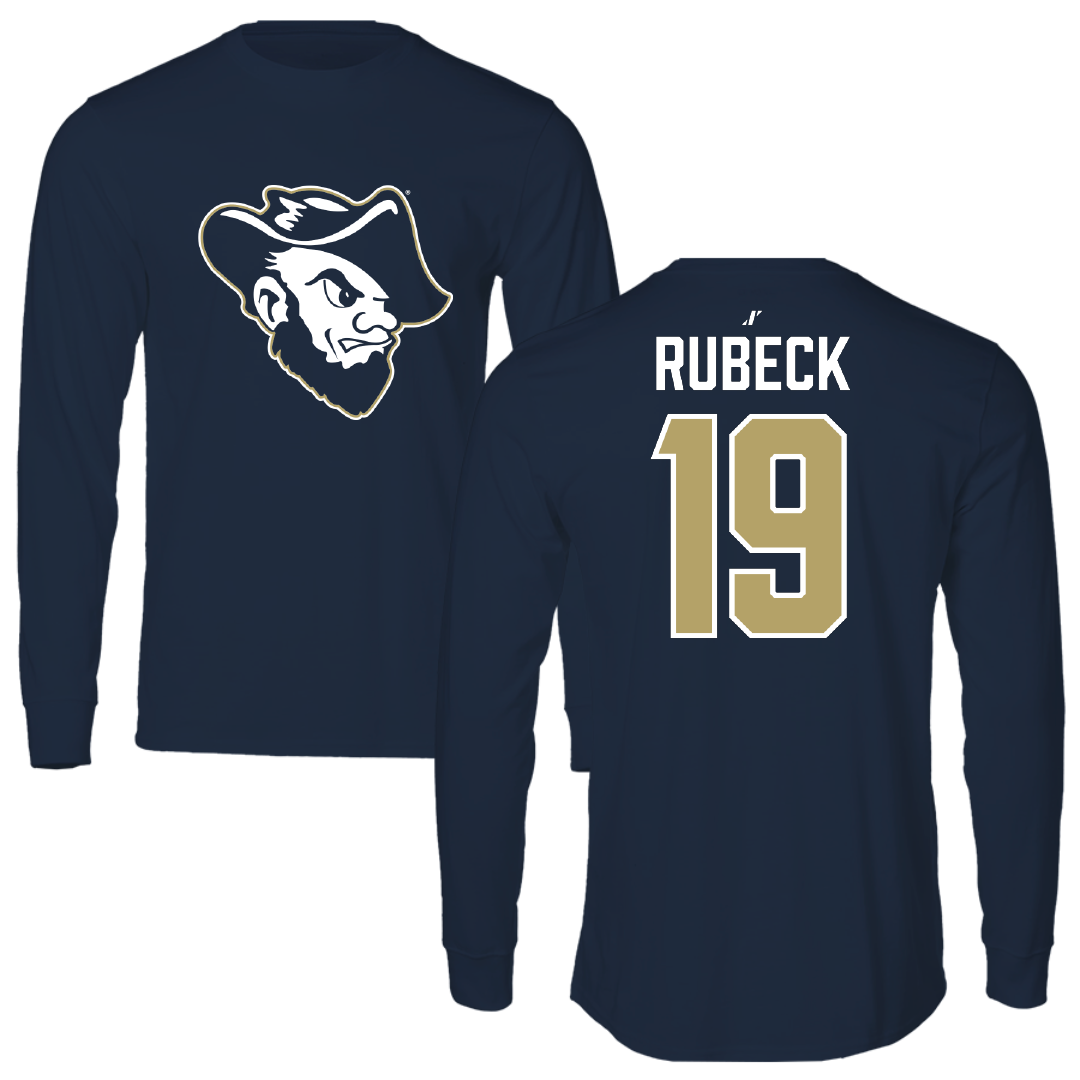 South Dakota Mines Soccer Navy Long Sleeve - #19 Stone Rubeck