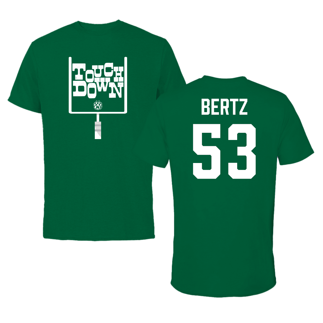 Northwest Missouri State University Football Green Touchdown Tee - #53 Eli Bertz