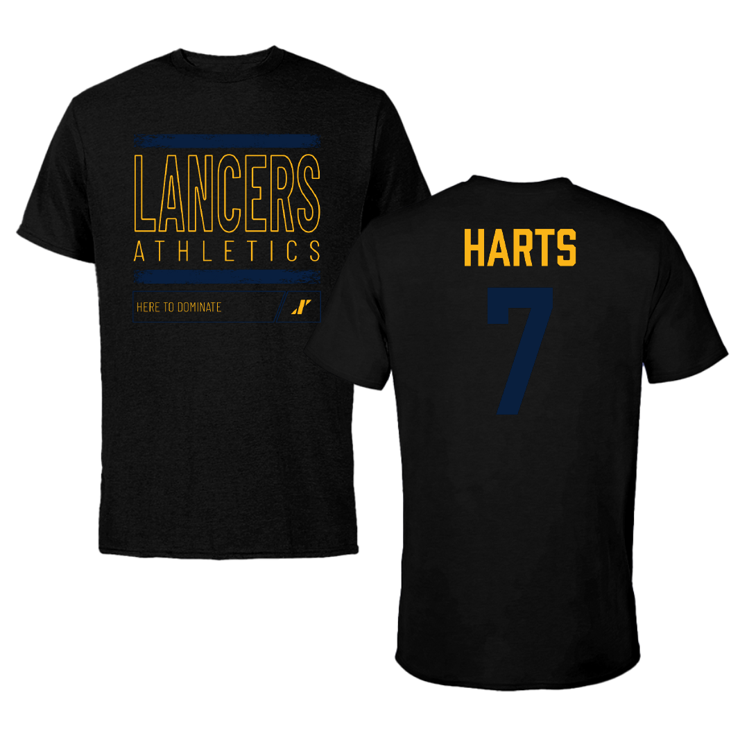 Mount Marty University Football Black Dominate Performance Tee - #7 Malachy Harts