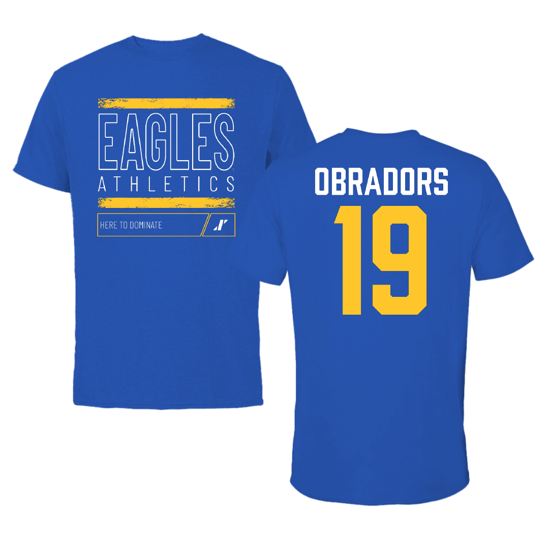 Williams Baptist University Soccer Blue Dominate Performance Tee - #19 Jacobo Obradors