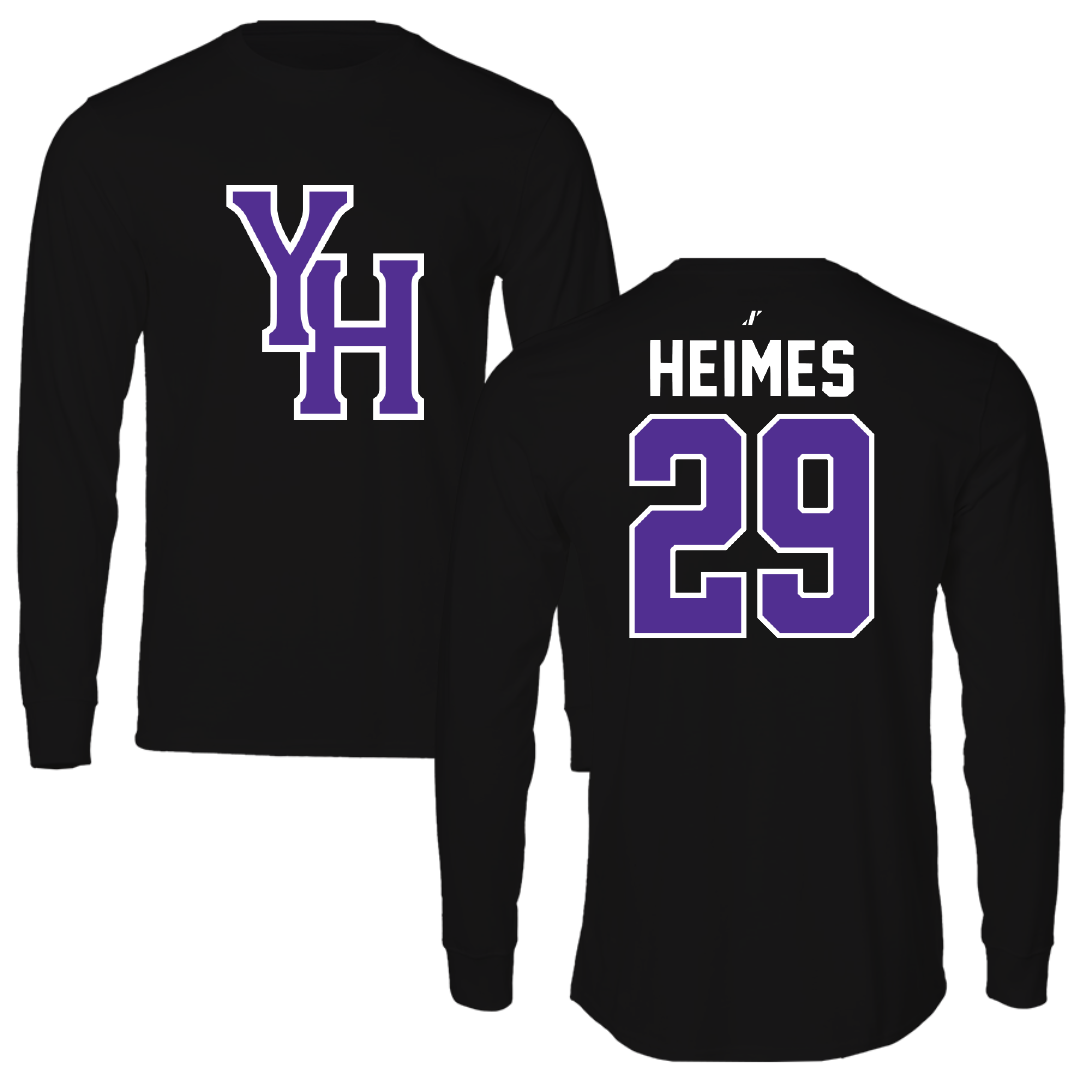 Young Harris College Lacrosse Black Performance Long Sleeve - #29 Riley Heimes
