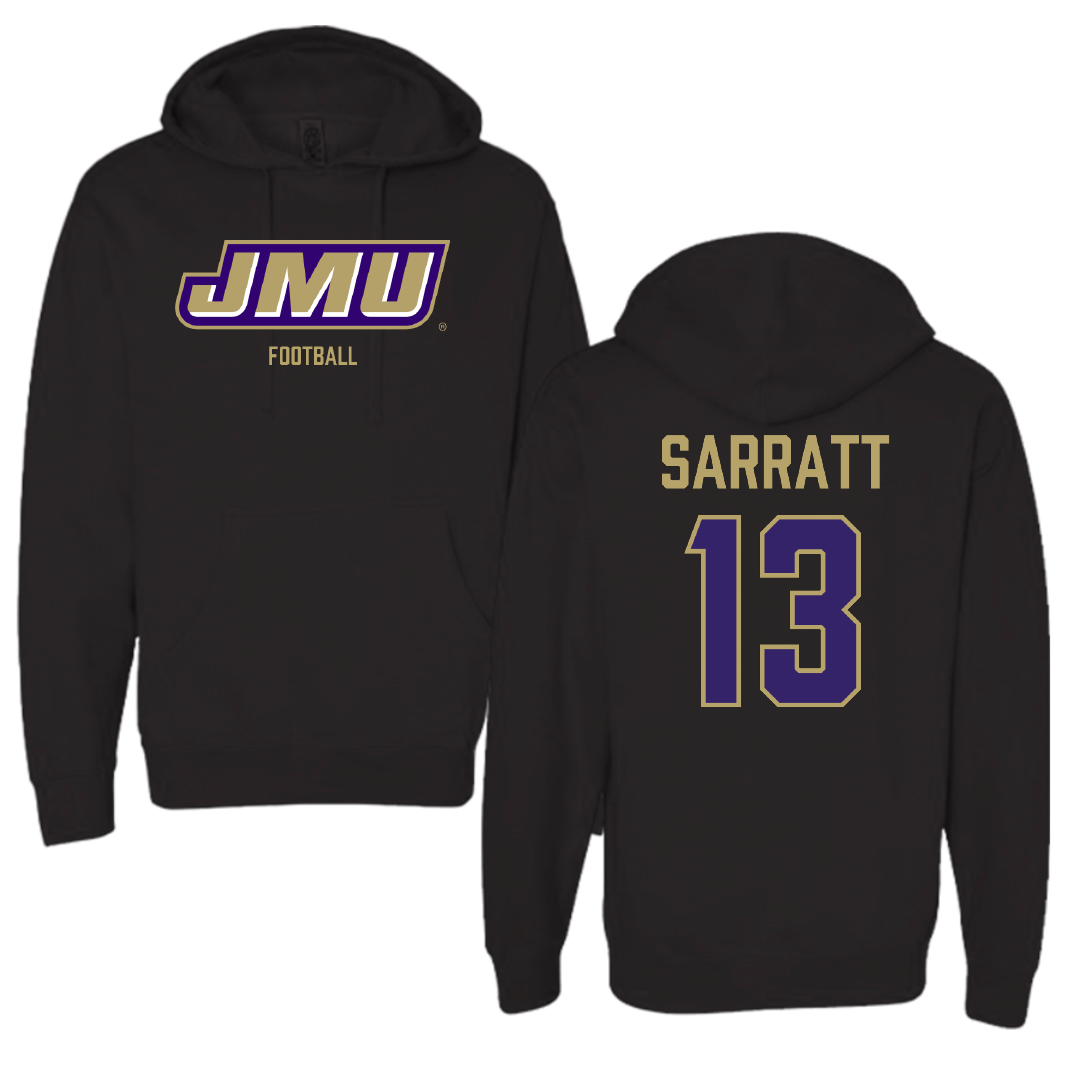 James Madison University Football Black Hoodie - #13 Elijah Sarratt