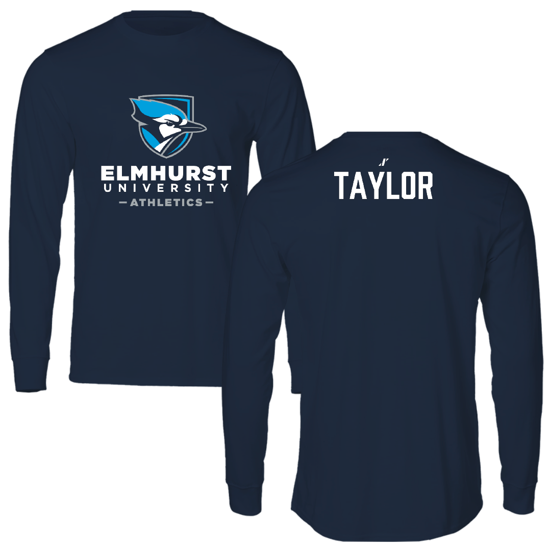 Elmhurst University Golf Navy Performance Long Sleeve - Riley Taylor