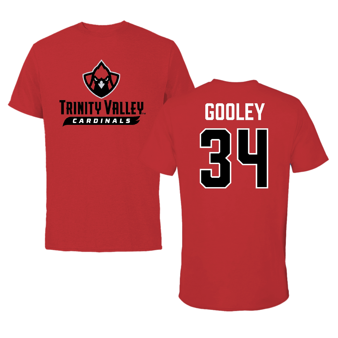 Trinity Valley Community College Basketball (M) Red Tee - #34 Jace Gooley
