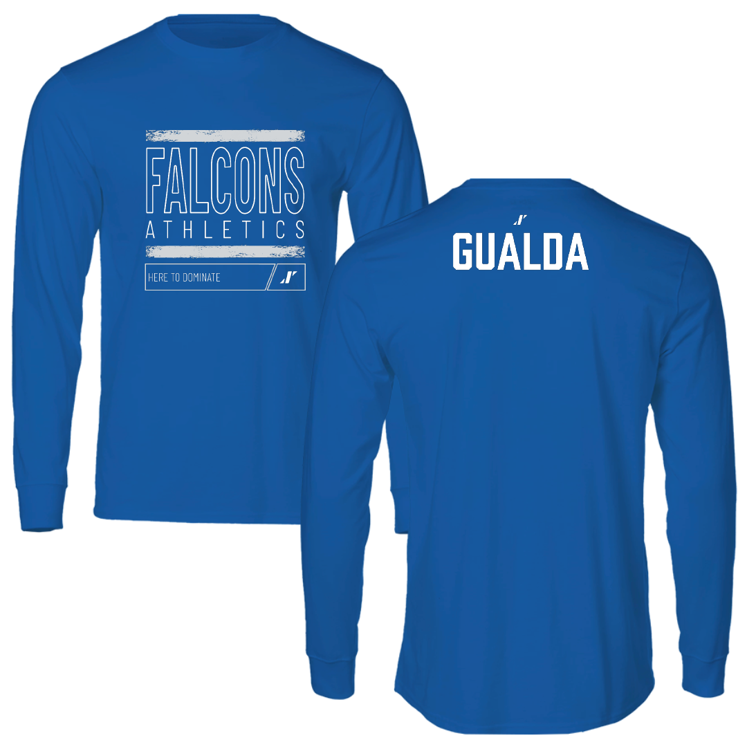 Albertus Magnus College Baseball Blue Dominate Long Sleeve - Marco Gualda