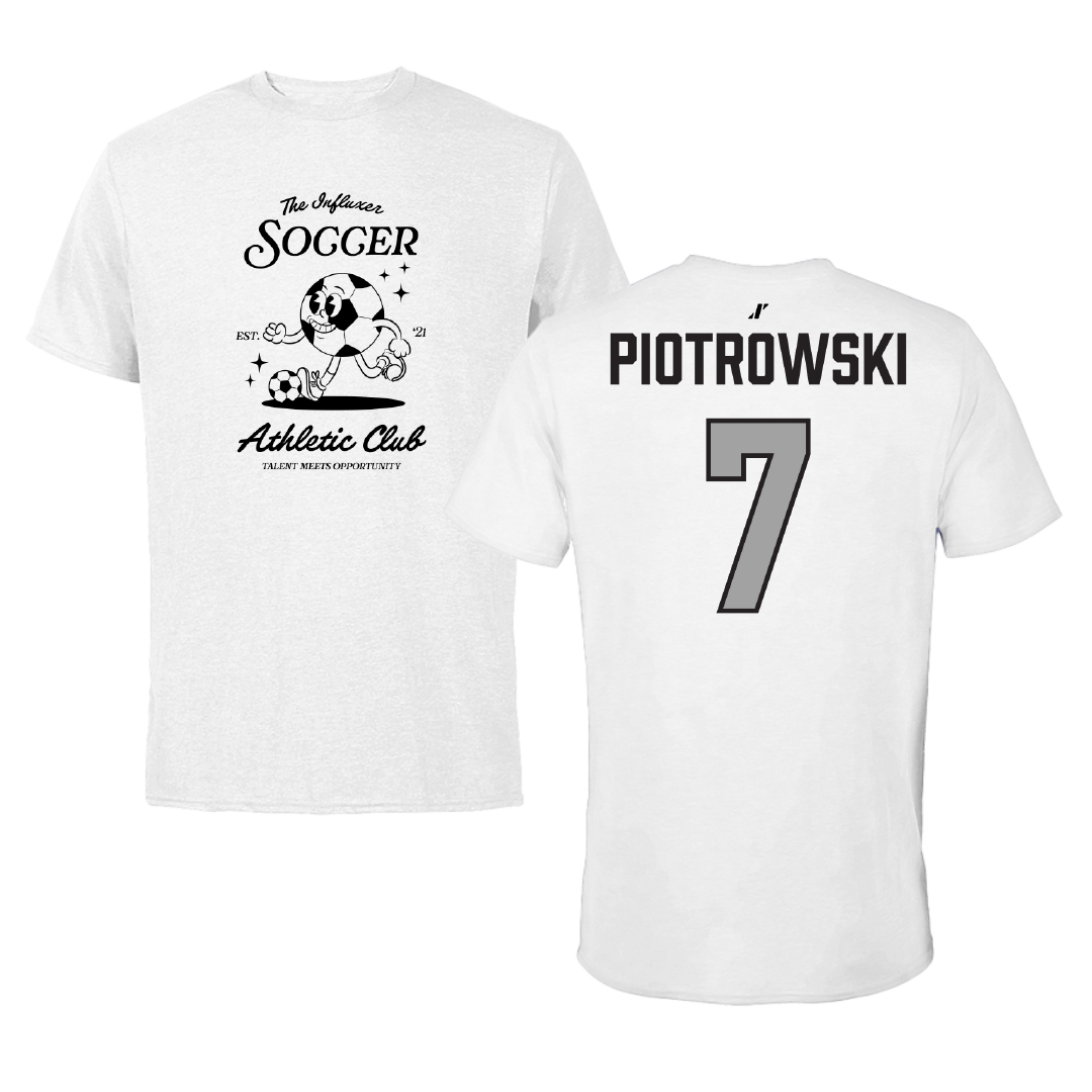 Soccer (W) White Influxer Athletic Club Tee - #7 Alexa Piotrowski