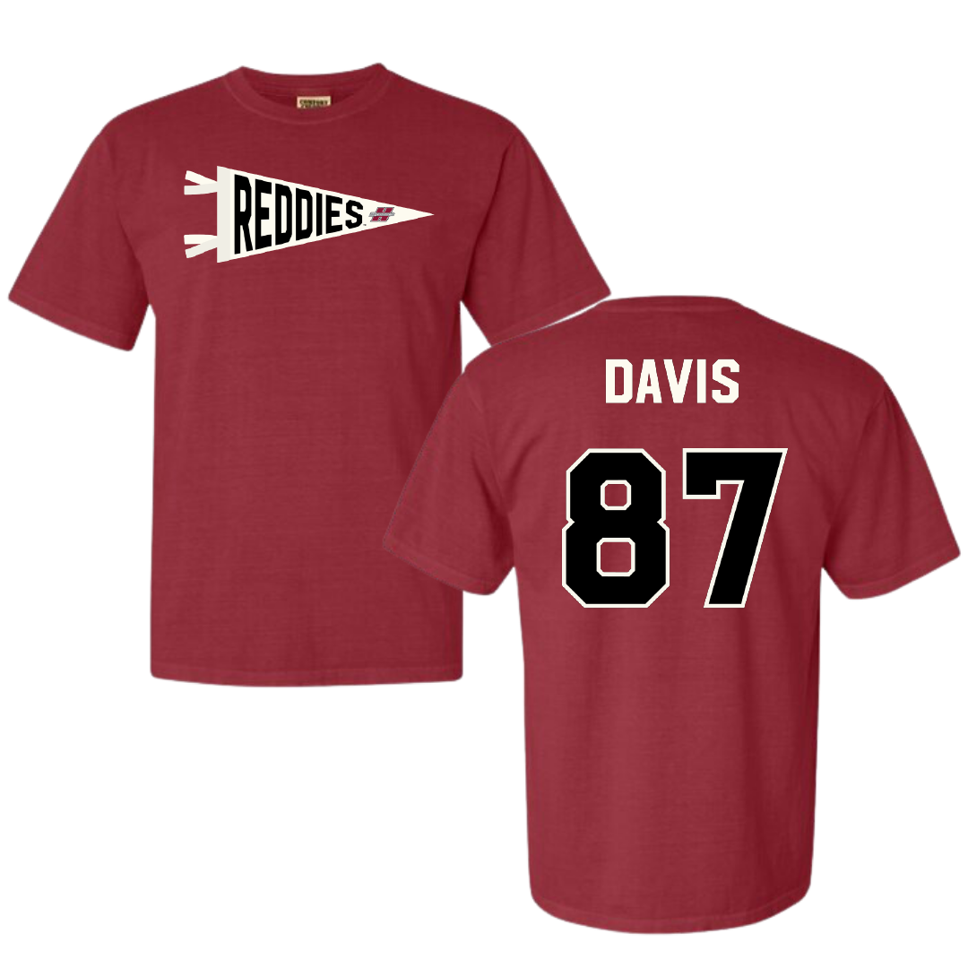 Henderson State University Football Crimson Pennant Comfort Colors Tee - #87 Cayden Davis