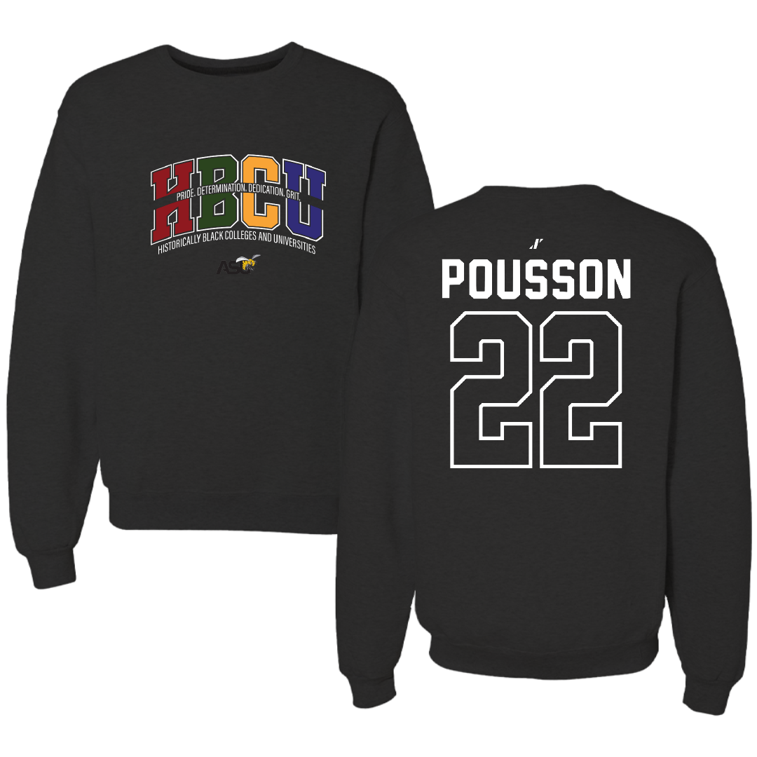 Alabama State University Softball Black HBCU Crewneck - #22 Kohanna Pousson