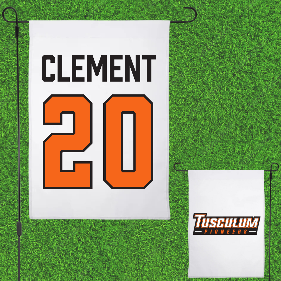 Tusculum University Volleyball (M) White Garden Flag - #20 Teagan Clement
