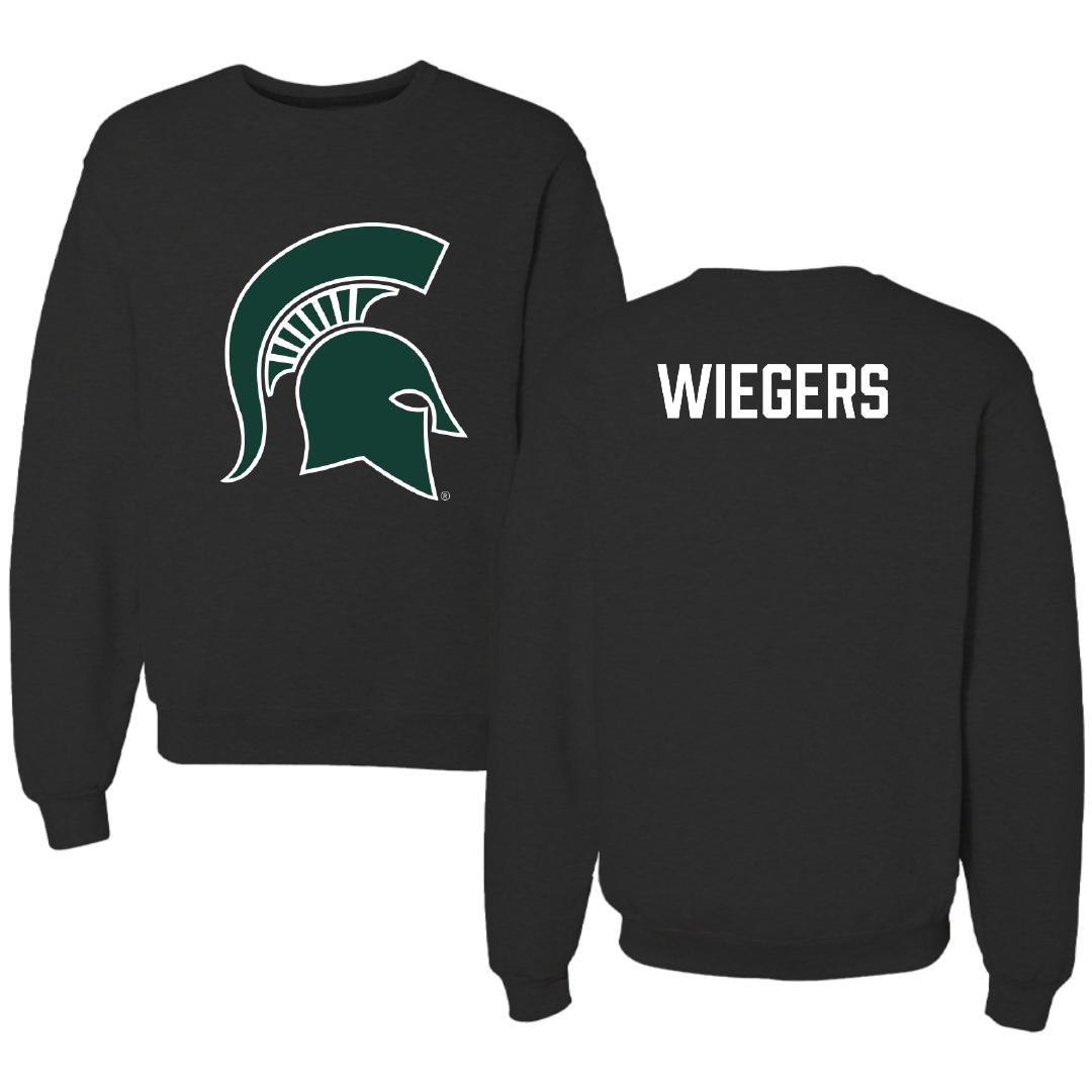 Michigan State University TF and XC Black Crewneck - Abbie Wiegers