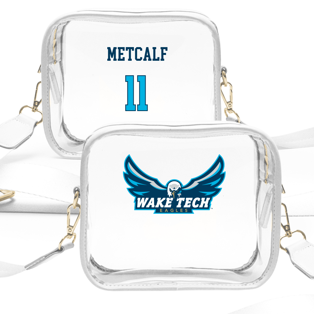 Wake Tech Community College Soccer (M) White Clear Stadium Bag - #11 Daniel Metcalf