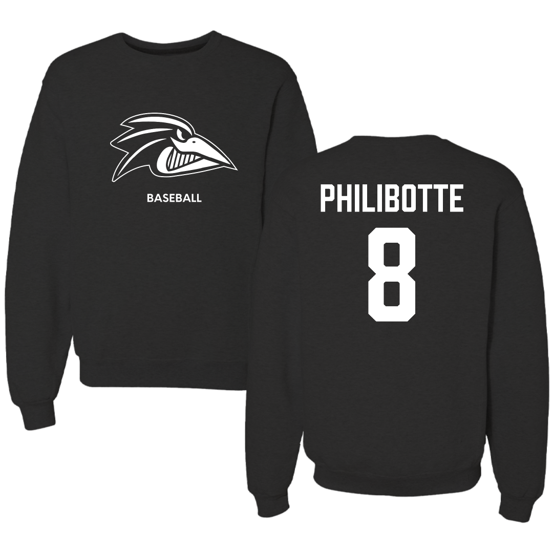 Franklin Pierce University Baseball Black Crewneck - #8 Chase Philibotte