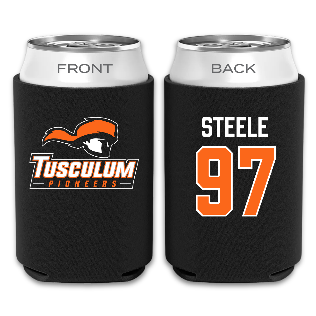 Tusculum University Football Black Can Cooler - #97 Kosiah Steele