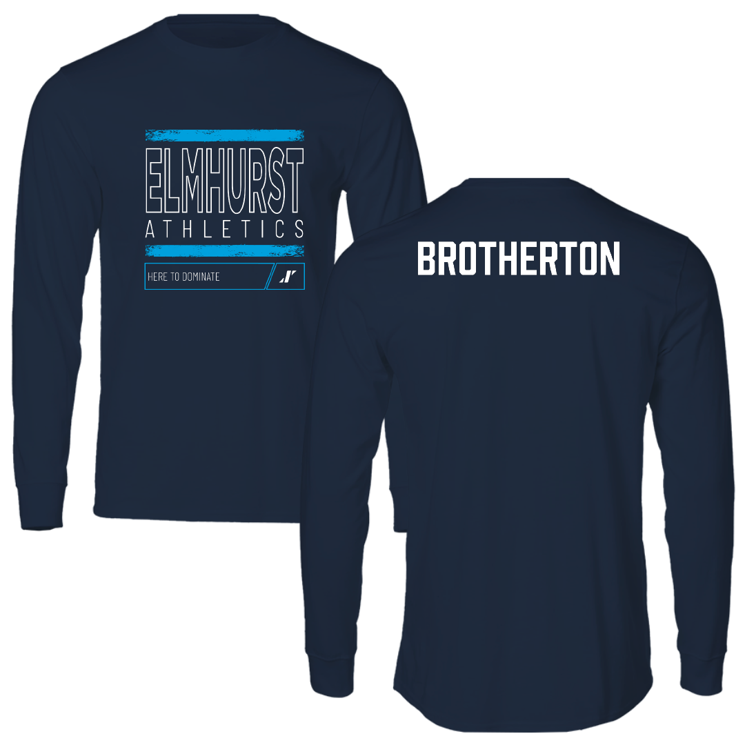 Elmhurst University Wrestling Navy Dominate Long Sleeve - Owen Brotherton