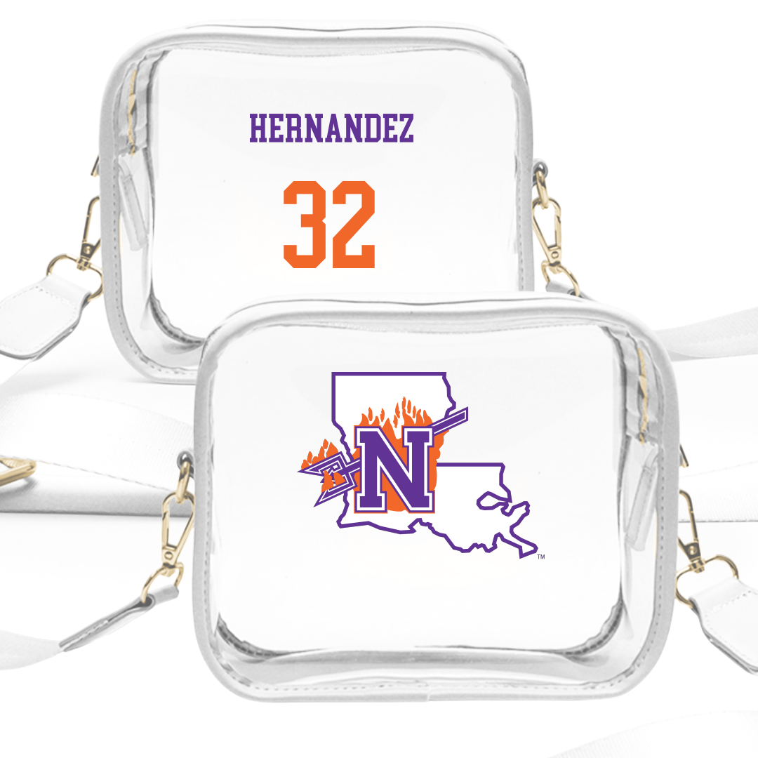 Northwestern State University Softball White Clear Stadium Bag - #32 Carissa Hernandez