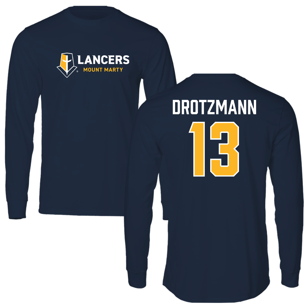 Mount Marty University Volleyball Navy Long Sleeve - #13 Macy Drotzmann