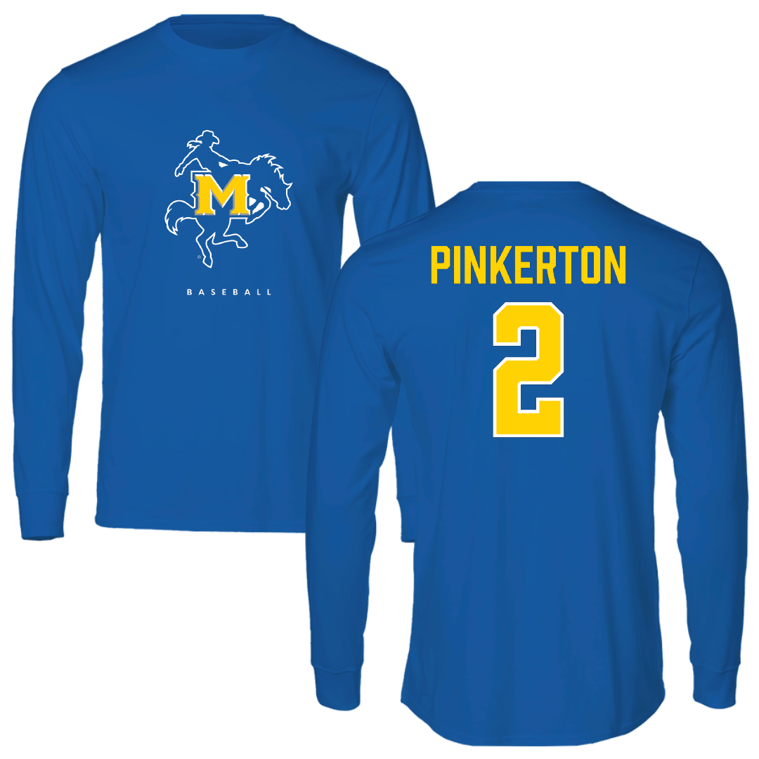 McNeese State University Baseball Blue Long Sleeve - #2 DJ Pinkerton