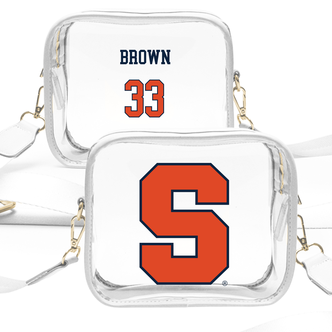 Syracuse University Football White Clear Stadium Bag - #33 Caden Brown