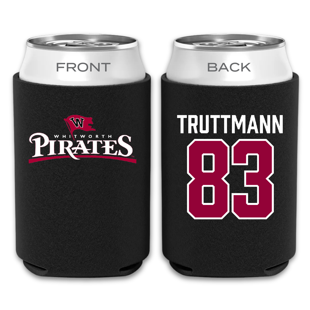 Whitworth University Football Black Can Cooler - #83 Ryder Truttmann