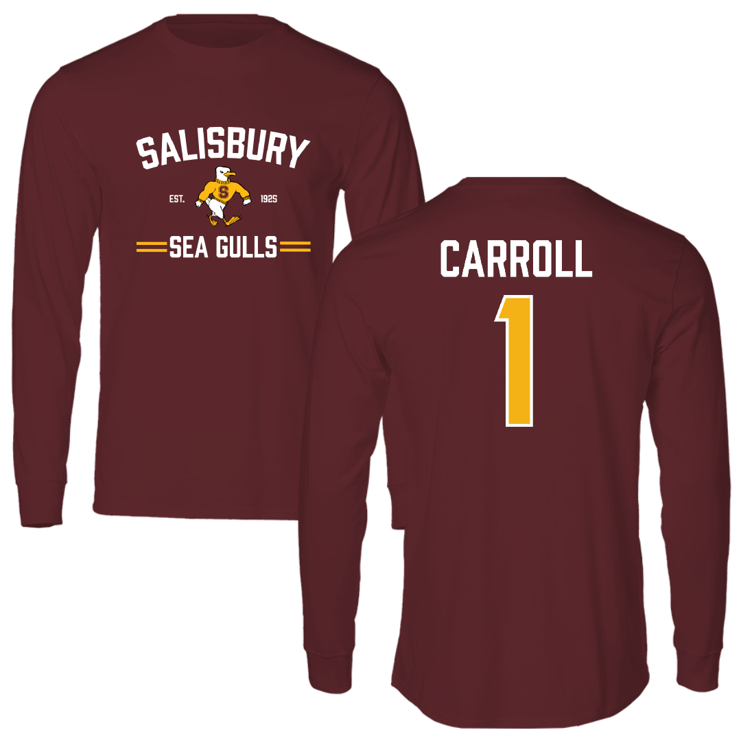 Salisbury University Basketball (M) Maroon General Long Sleeve - #1 Elijah Carroll