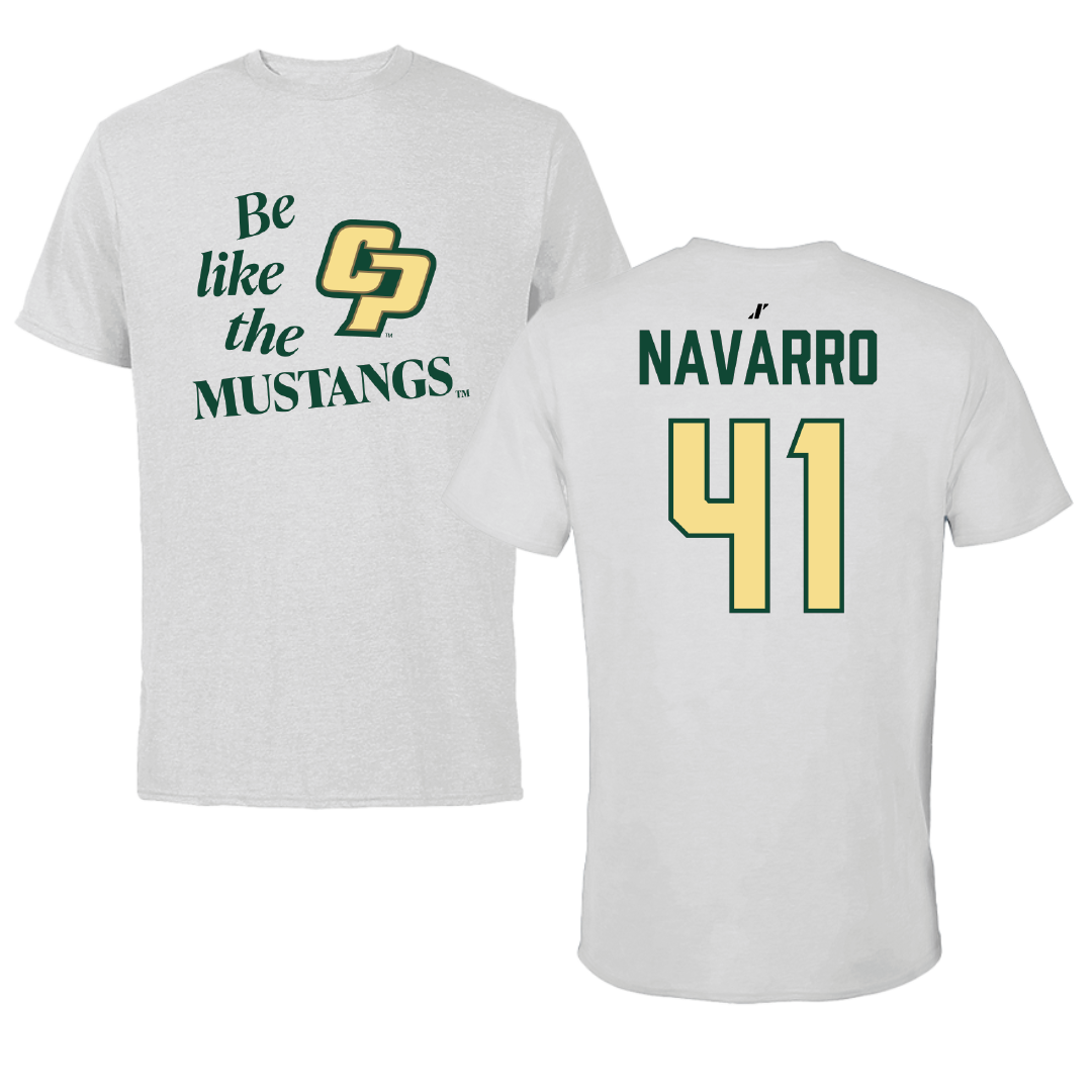 Cal Poly Football Light Gray Be Like Us Tee - #41 Anthony Navarro