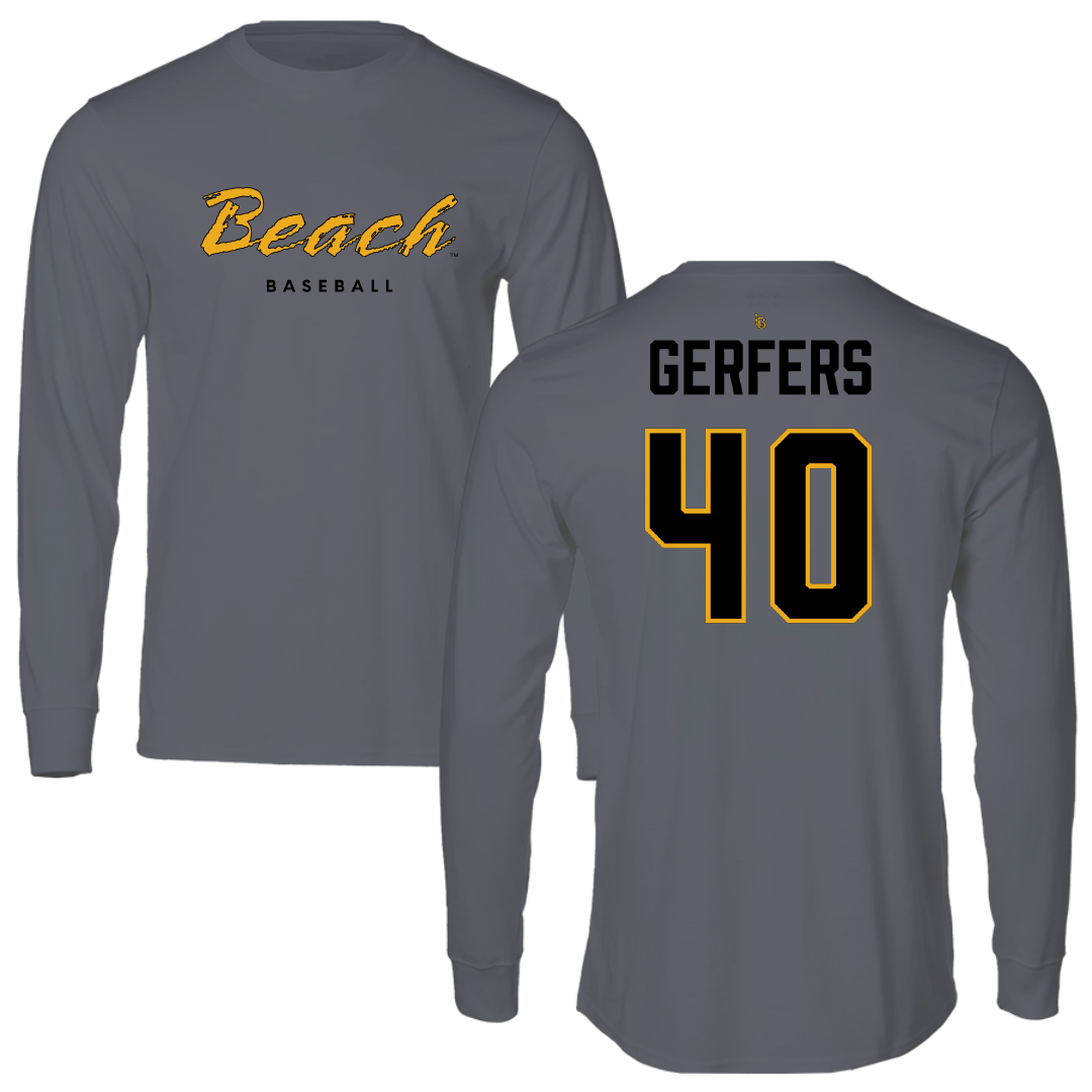 Long Beach State University Baseball Gray Performance Long Sleeve - #40 Jason Gerfers