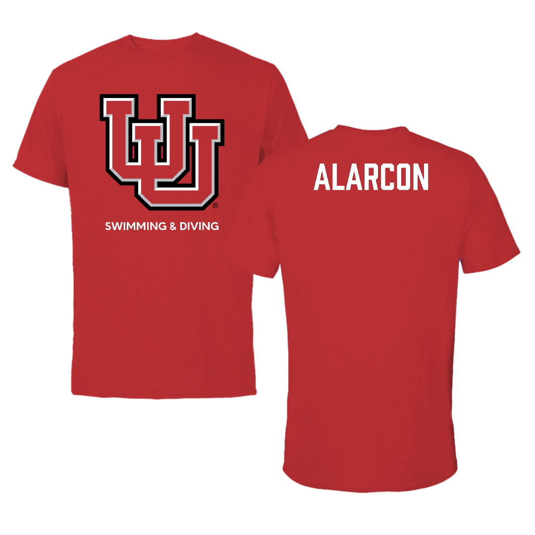 University of Utah Swimming & Diving Red Performance Tee - Landon Alarcon