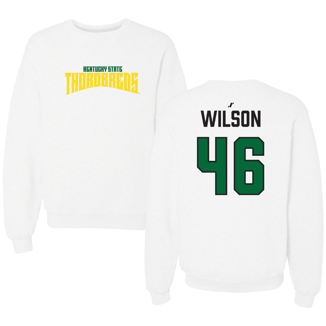 Kentucky State University Football White Classic Crewneck - #46 Jovan Wilson