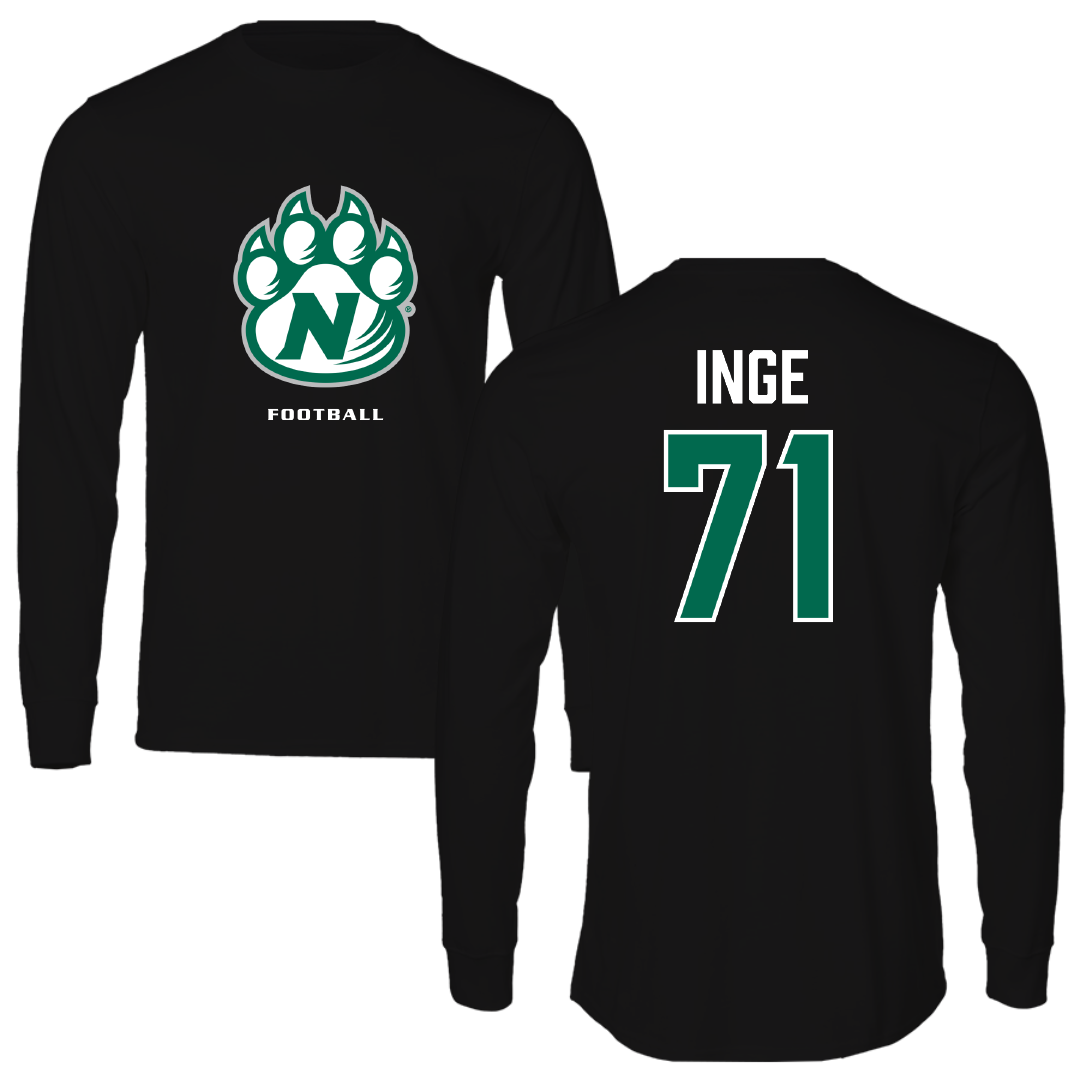 Northwest Missouri State University Football Black Performance Long Sleeve - #71 Tony Inge