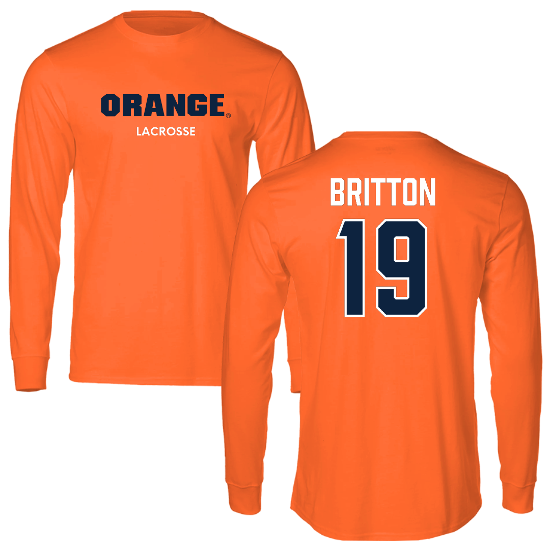 Syracuse University Lacrosse (W) Orange Performance Long Sleeve - #19 Gracie Britton