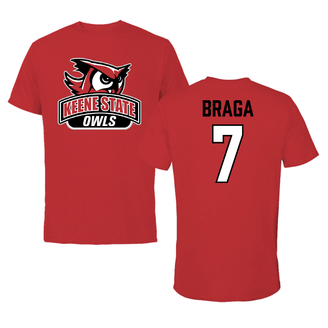 Keene State College Lacrosse Red Performance Tee - #7 Jennifer Braga