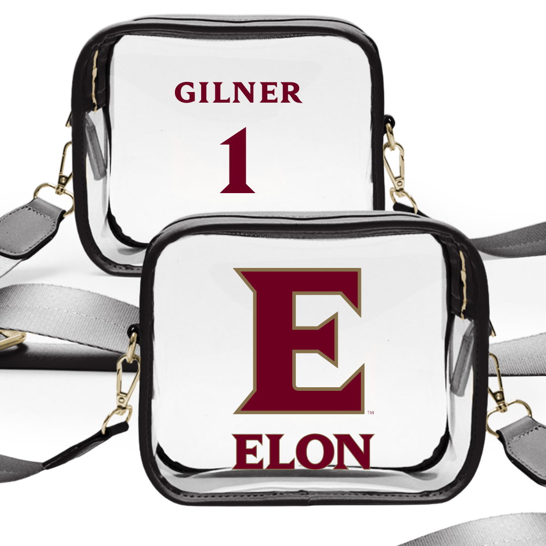 Elon University Lacrosse (W) Black Clear Stadium Bag - #1 Addie Gilner