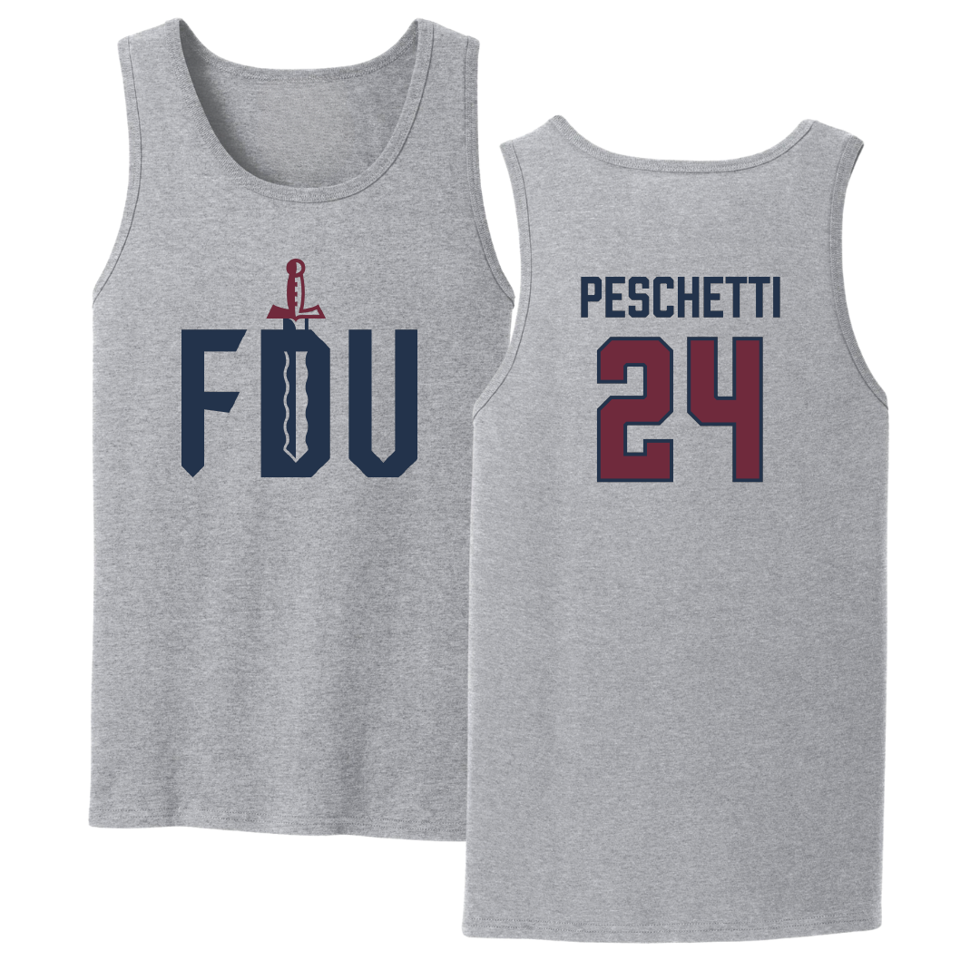 Fairleigh Dickinson University-Metropolitan Campus Soccer Sport Gray Tank Top - #24 Daniela Peschetti