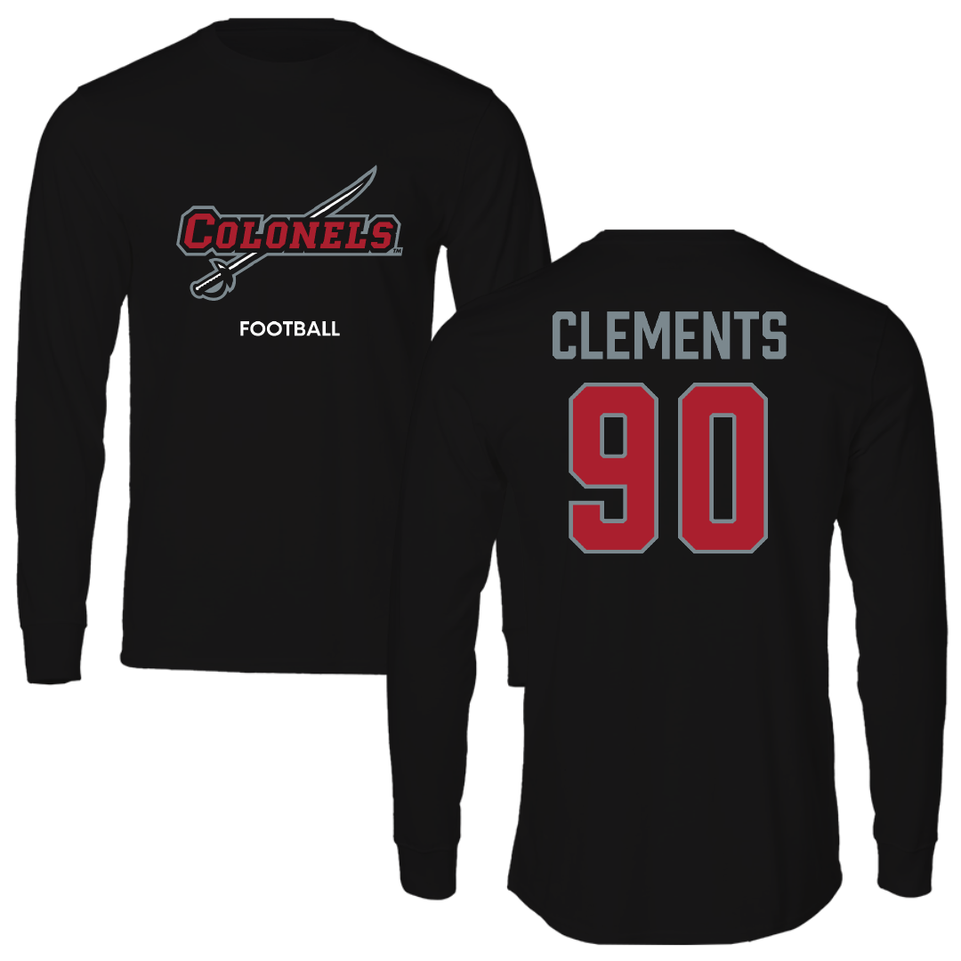 Nicholls State University Football Black Colonels Long Sleeve - #90 Aidan Clements