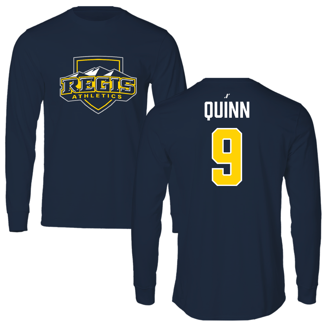 Regis University (Colorado) Softball Navy Performance Long Sleeve - #9 Jane Quinn