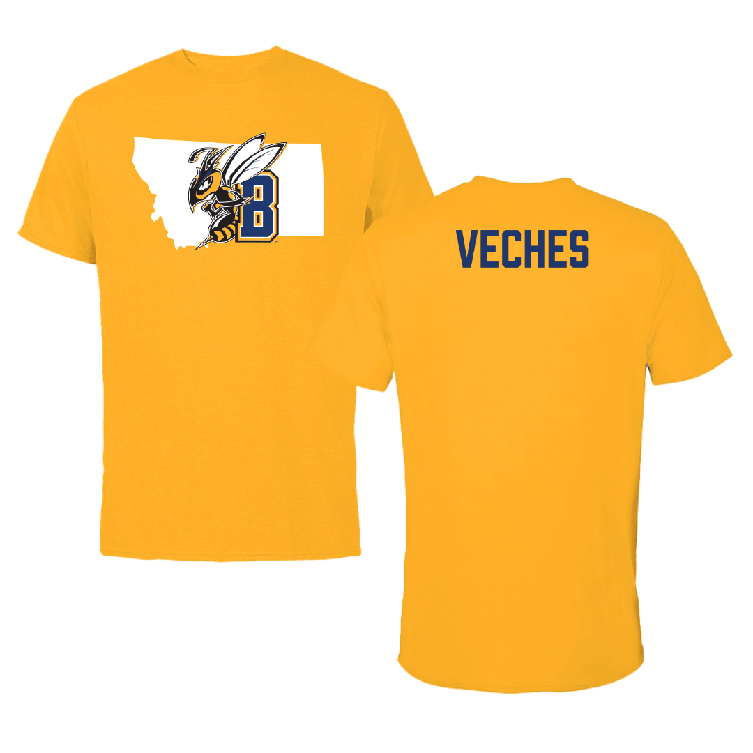 Montana State University Billings Cheer Gold State Performance Tee - Bryce Veches
