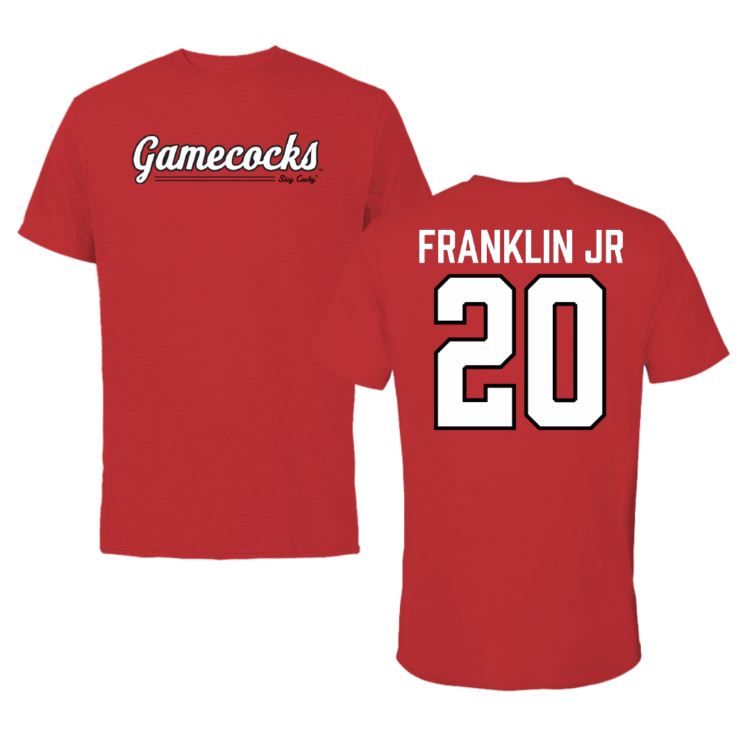Jacksonville State University Football Red General Performance Tee - #20 Travis Franklin Jr